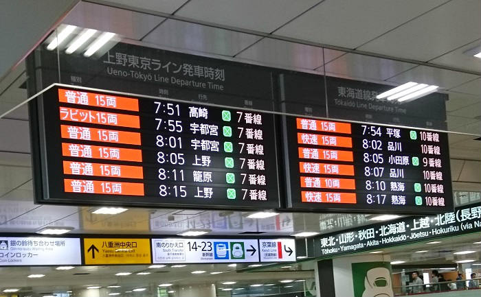 湘南新宿ラインと上野東京ラインの所要時間