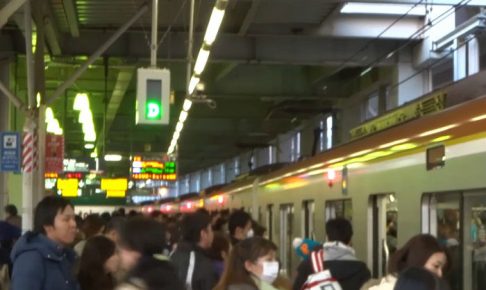 武蔵小杉駅の通勤ラッシュ